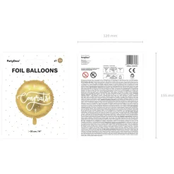 PARTYDECO Balon Congrats Foliowy Blyszczacy Fi 35 Cm