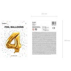 PARTYDECO Balon Metal Foliowy Cyfra 