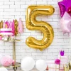 PARTYDECO Balon Metal Foliowy Cyfra "5" 86 Cm