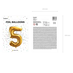 PARTYDECO Balon Metal Foliowy Cyfra 