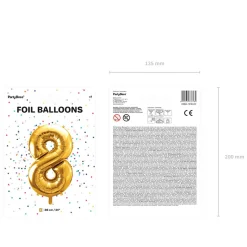 PARTYDECO Balon Metal Foliowy Cyfra 