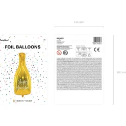 PARTYDECO Balon New Year Metalizowany Butelka 32X82 Cm