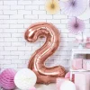 PARTYDECO Balon Pink Metal Foliowy Cyfra "2" 86 Cm