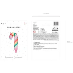 PARTYDECO Balony Sweet Foliowe Lizak 5 Szt. 14,5X31 Cm