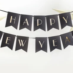 PARTYDECO Baner New Year Ze Zlotym Napisem 2,5 M