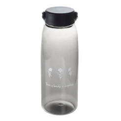 HOMLA Butelka Emoji Czarna Z Kwiatkami 1,2 L