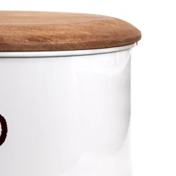 HOMLA Chlebak Conti Szary Z Drewniana Pokrywka 35X19X13 Cm