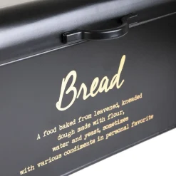 HOMLA Chlebak Escille Metalowy Czarny 33X19X15 Cm