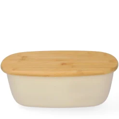 HOMLA Chlebak Nores Z Bambusowa Pokrywka 37X22X14 Cm