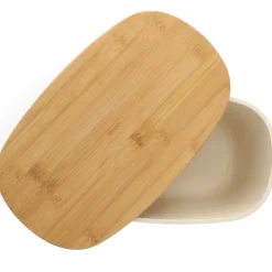 HOMLA Chlebak Nores Z Bambusowa Pokrywka 37X22X14 Cm