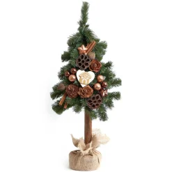 HOMLA Choinka Lenci Z Brazowymi Ozdobami Na Pniu 65 Cm