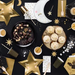 PARTYDECO Dekoracja Stars Do Muffinek Zlote Gwiazdki 6 Szt. 11,5 Cm