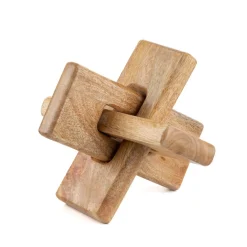 HOMLA Dekoracja Stojaca Abbou Lancuch Z Drewna Mango 17X17 Cm