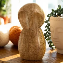 HOMLA Dekoracja Stojaca Abbou Sowa Z Drewna Mango 8X5,5X19 Cm