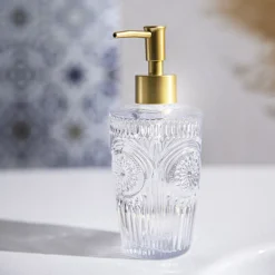 HOMLA Dozownik Coimbra Szklany Transparentny 8X8X17,8 Cm