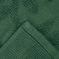 HOMLA Dywanik Lazienkowy Chelli Zakardowy Zielony W Listki 50X70Cm