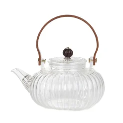 HOMLA Dzbanek Corrie Ryflowany Z Drewniana Raczka 0,55 L