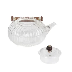 HOMLA Dzbanek Corrie Ryflowany Z Drewniana Raczka 0,55 L