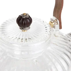 HOMLA Dzbanek Corrie Ryflowany Z Drewniana Raczka 0,55 L