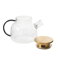 HOMLA Dzbanek Kubbe Z Szarym Uchem I Zlotym Wieczkiem 1 L