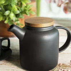 HOMLA Dzbanek Poline Z Akacjowym Wieczkiem Czarny 1L