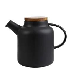 HOMLA Dzbanek Poline Z Akacjowym Wieczkiem Czarny 1L
