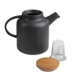 HOMLA Dzbanek Poline Z Akacjowym Wieczkiem Czarny 1L