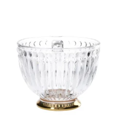 HOMLA Filizanka Barrel Szklana W Paski Ze Zlota Nozka 0,36 L