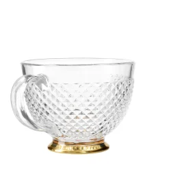 HOMLA Filizanka Barrel Szklana W Kropki Ze Zlota Nozka 0,36 L