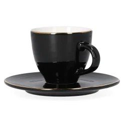 HOMLA Filizanka Ellie Ze Spodkiem Czarna 0,09 L