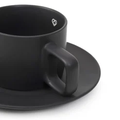 HOMLA Filizanka Marin Ze Spodkiem Czarna 0,2 L