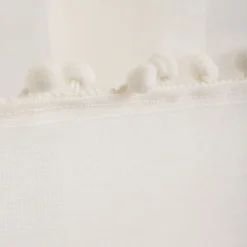 HOMLA Firanka Adi Z Pomponikami Kremowa 140X250 Cm