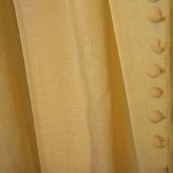 HOMLA Firanka Adi Z Pomponikami Musztardowa 140X250 Cm