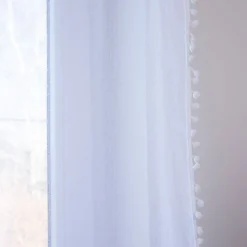 HOMLA Firanka Adi Z Pomponikami Biala 140X250 Cm