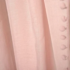 HOMLA Firanka Adi Z Pomponikami Rozowa 140X250 Cm