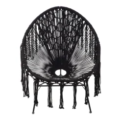 HOMLA Fotel Acapulco Bliss Makrama Czarna 93X73X85 Cm