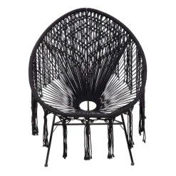 HOMLA Fotel Acapulco Spirit Makrama Czarna 93X73X85 Cm