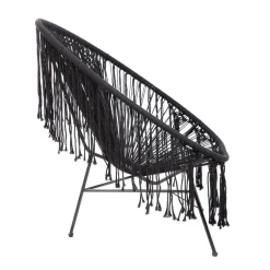 HOMLA Fotel Acapulco Spirit Makrama Czarna 93X73X85 Cm