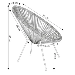 HOMLA Fotel Acapulco 93X73X85 Cm
