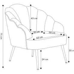 HOMLA Fotel Ariel 65X71X76 Cm