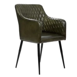 HOMLA Fotel Brizo W Obiciu Ze Skory Bawolej Zielone 55X60X86 Cm