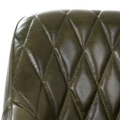 HOMLA Fotel Brizo W Obiciu Ze Skory Bawolej Zielone 55X60X86 Cm