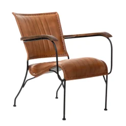 HOMLA Fotel Gladio W Obiciu Ze Skory Bawolej Brazowe 68X76X75 Cm