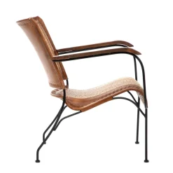 HOMLA Fotel Gladio W Obiciu Ze Skory Bawolej Brazowe 68X76X75 Cm