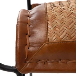 HOMLA Fotel Gladio W Obiciu Ze Skory Bawolej Brazowe 68X76X75 Cm