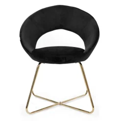 HOMLA Fotel Jared Welurowe Czarne 73X47X84 Cm