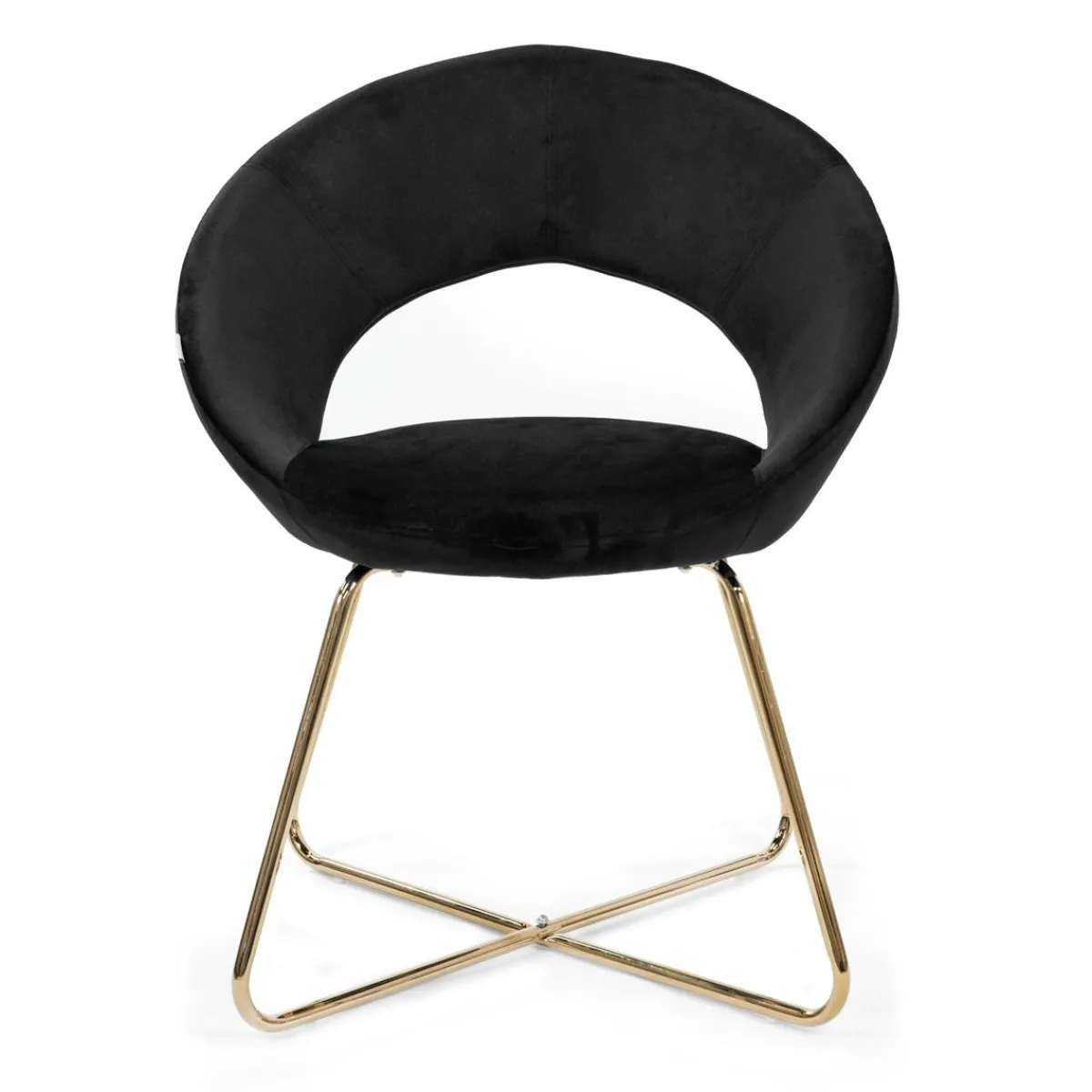 HOMLA Fotel Jared Welurowe Czarne 73X47X84 Cm