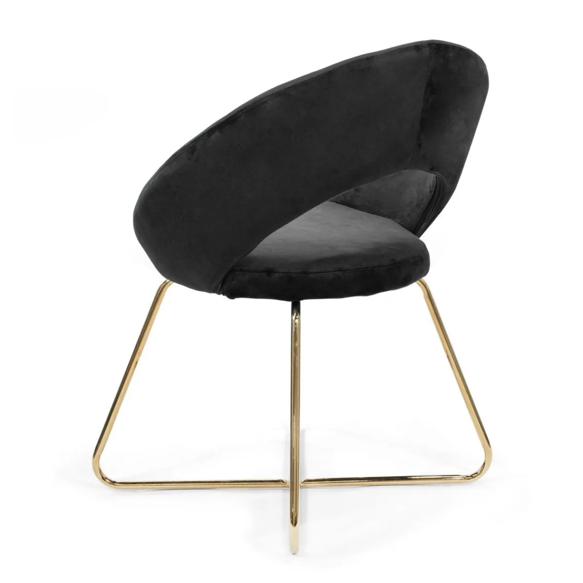 HOMLA Fotel Jared Welurowe Czarne 73X47X84 Cm