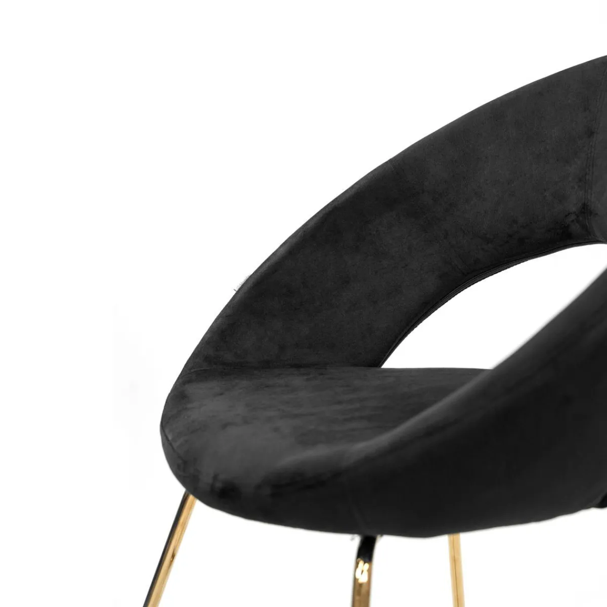 HOMLA Fotel Jared Welurowe Czarne 73X47X84 Cm