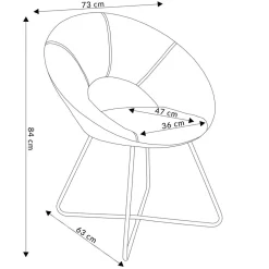 HOMLA Fotel Jared Welurowy Jasno 73X47X84 Cm